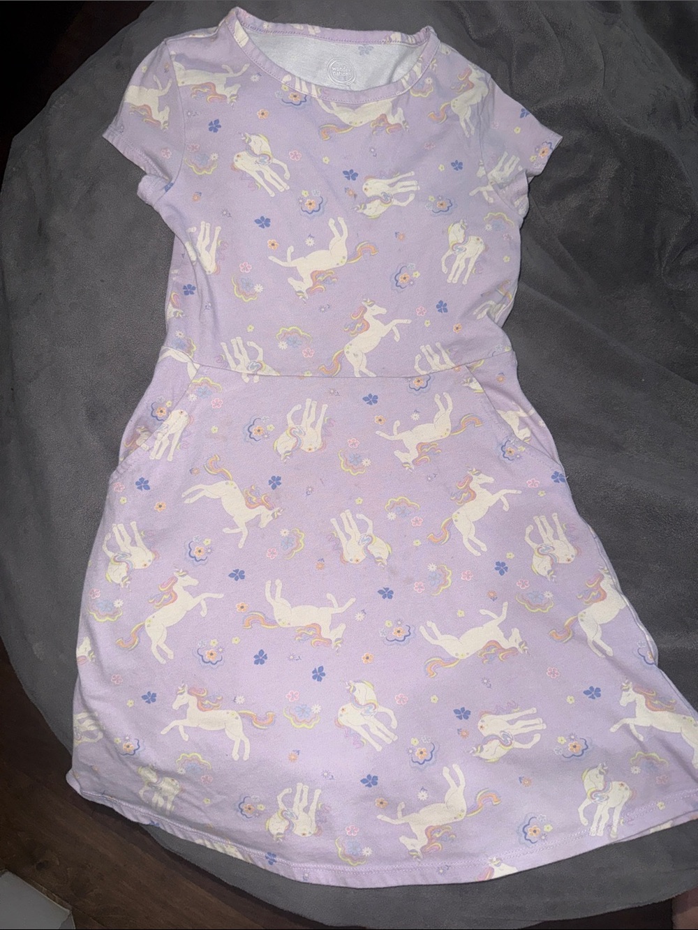 wonder nation Lavender Unicorn & Floral Print Casual Dress